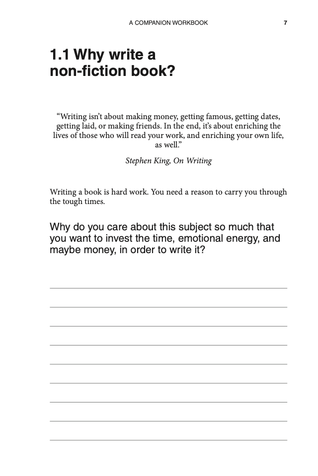 How to Write Non-Fiction Companion Workbook. PDF digital only.