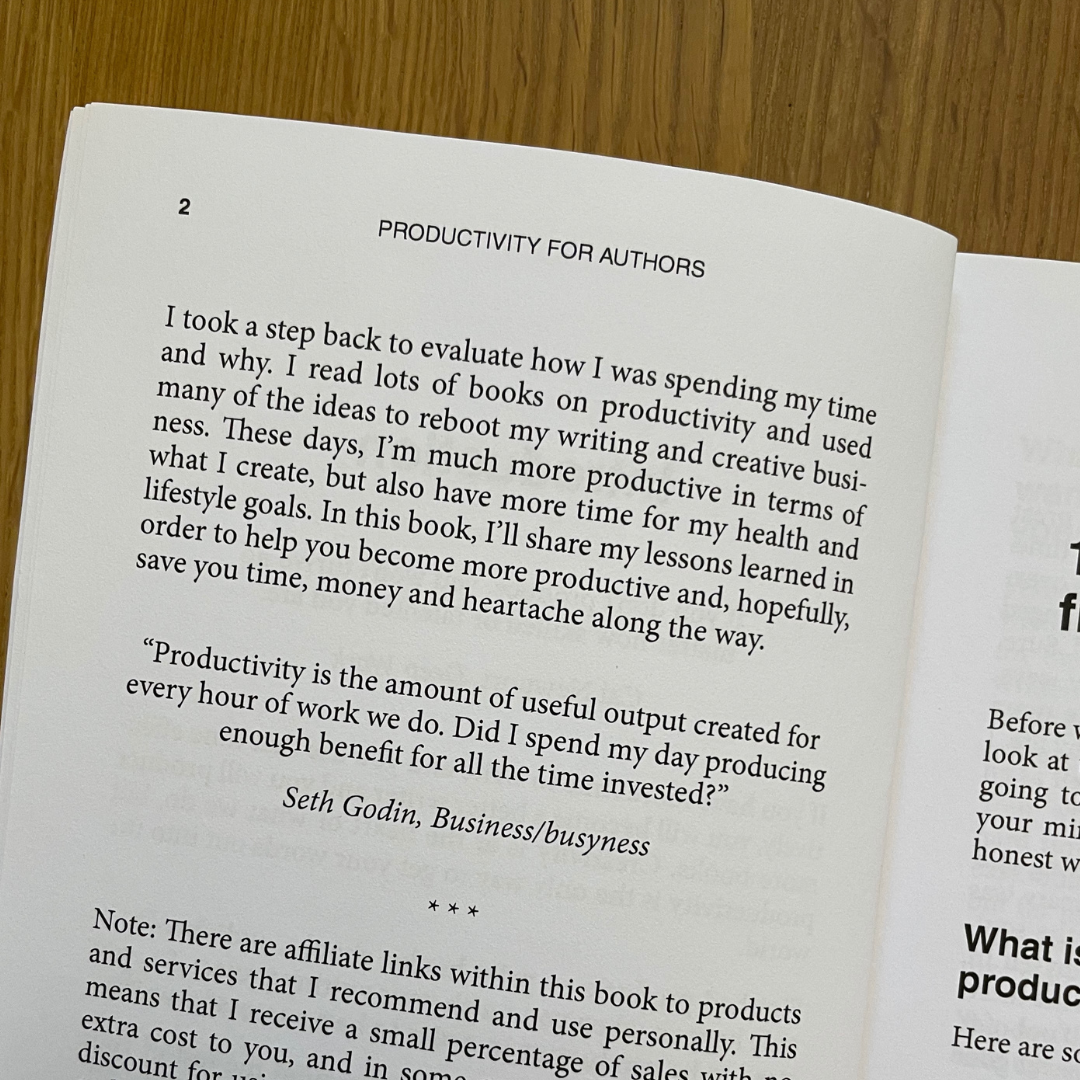Productivity for Authors Paperback